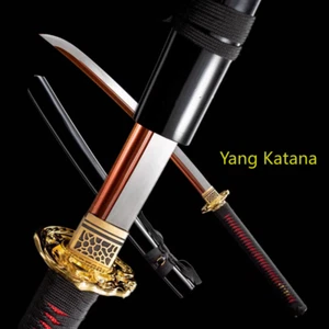 Handgefertigtes Manganstahl scharfes japanisches Schwert doppelhändig Katana #1004 - Bild 1 von 11