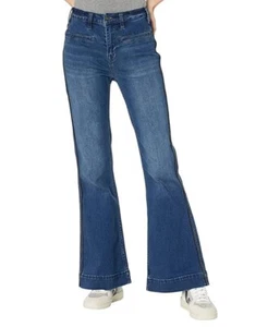 Rock and Roll Cowgirl High-Rise Trouser Jeans in Medium Wash Blue SZ W33/32L - Picture 1 of 4