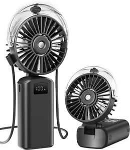 Portable Misting Fan, 180° Foldable Handheld, 3 Speeds USB Rechargeable, Spray W - Picture 1 of 7