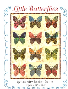 Laundry Basket Quilts  ~ LITTLE BUTTERFLIES  ~  14" X 18 1/2" - Picture 1 of 3