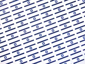 Pequeñas mini pegatinas de plástico duraderas de Israel de 16x10 mm etiquetas adhesivas - Imagen 1 de 1