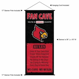 University of Louisville Cardinals Man Cave Fan Room Banner Poster Art Canvas - Picture 1 of 3