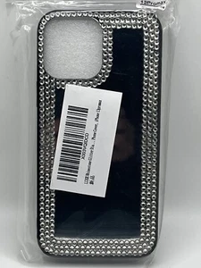 LIZGE iPhone 13 Pro Max Phone Case Fashion Rhinestone Glitter Mirror Finish NWT - Picture 1 of 7