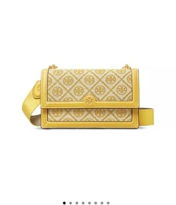 NUEVO Bolso de Hombro Tory Burch T Monograma Jilguero Jacquard Jilguero - Imagen 1 de 12