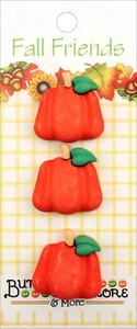 Buttons Galore Fall Buttons 3/Pkg-Pumpkins - Picture 1 of 1