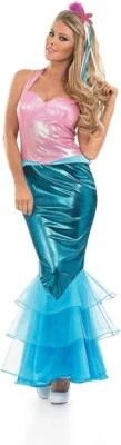 Womens Little Mermaid Costume Ladies Princess Dress S - XL Fairytale Halloween - Image 1 of 4