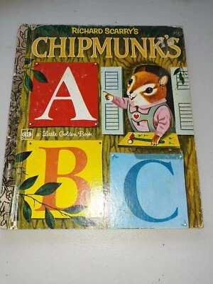 😇 Richard Scarry's Chipmunks ABC Vintage A Little Golden Book 1973 Hardcover  - image 1 of 4