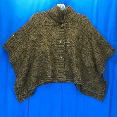 Feminino em excelente estado usado Decreto S marrom chocolate malha de cabo acrílico "capelette" botão fechar - Imagem 1 de 4