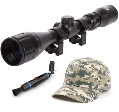 Hatsan Optima 3-9X40AO Mil-Dot Reticle Air Rifle Scope w/ CD Hat and Pen Bundle