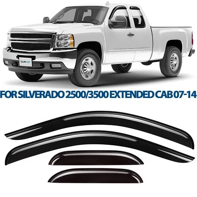 Side Window Deflectors for 07-14 Chevy Silverado 2500/3500 Extended Cab - Image 1 of 4
