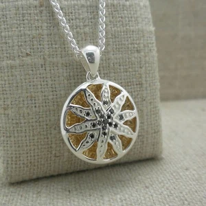 Colgante Celestial Sol Dorado Plata con Oro 14k Negro Circonita cúbica Keith Jack Joyería - Imagen 1 de 10