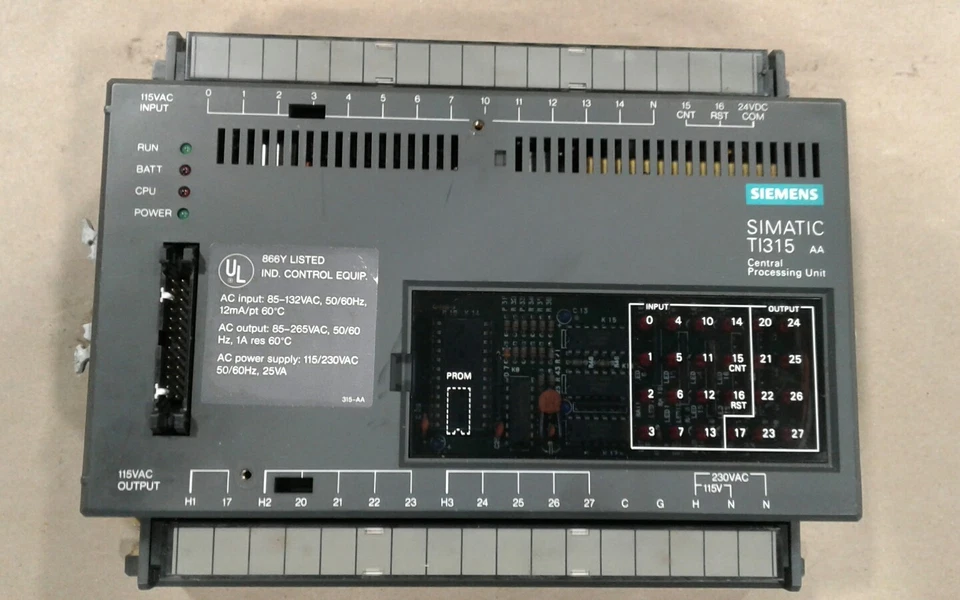 Siemens Simatic TI315-AA 115 Vac. Central Processing Unit #1105KWA5 - Image 1 of 1