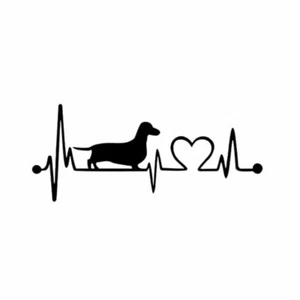 Dachshund Heartbeat/Lifeline Vinyl Decal - Picture 1 of 4