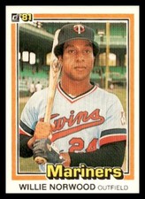 1981  Donruss #516a Willie Norwood Seattle Mariners Baseball card