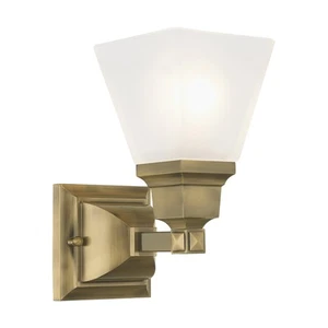 Livex Lighting 1031 Brass Mission 1-Light Wall Sconce - Picture 1 of 12