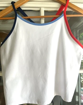 Champion Mujer Rojo/Blanco/Azul Forrado Espalda Corredora Deportiva Recorte XXL Correas Ajustables Foto 1 de 4