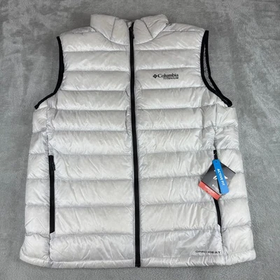 Columbia Arctic Crest Goose Down Vest Mens Large Nimbus Gray Puffer $230 New NWT - Image 1 of 4