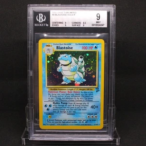 π₯ BGS 9 MINT BLASTOISE HOLO RARE | BASE SET 2 UNLIMITED 2/130 | SWIRL π₯ - Picture 1 of 13
