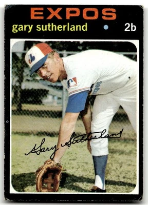 1971 年 Topps #434 加里·萨瑟兰蒙特利尔博览会 EX-EXMINT+ 套装破损! — 第 1/2 张图片