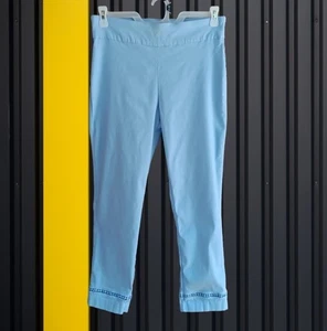 Pantalones Crown & Ivy para mujer 12 azules al tobillo calce ajustado cintura alta encaje tobillo - Imagen 1 de 8