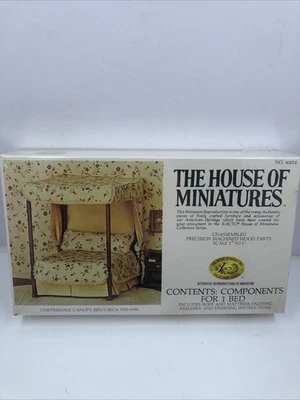 The House of Miniatures #40014 Chippendale Canopy Cama Casa de Muñecas Kit.Sellado. Leer Foto 1 de 4