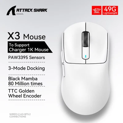 Wireless Mouse, Macro Gaming Mouse,Lightweight Mouse,Pixart PAW3395 650IPS 26000 - Image 1 of 4