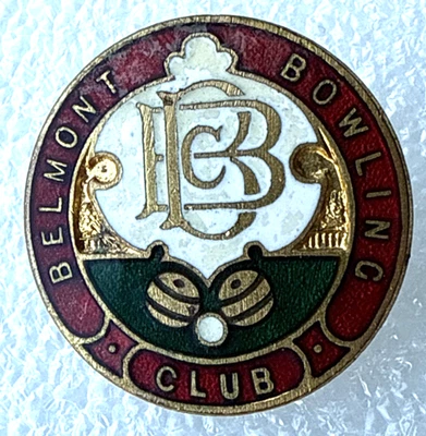Belmont Bowling Club - Vintage Enamel Badge - County Antrim, Northern Ireland - Image 1 of 3