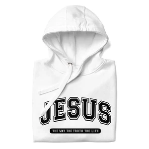 Christian Faith Religious Jesus Is The Way The Truth The Life Hoodie  Men Women - Picture 1 of 17