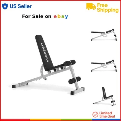 Exercise Bench Alloy Steel Adjustable Slant Workout Strength Training Fitness - Image 1 of 4