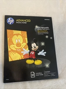 HP Advanced Photo Paper Glossy 25 Sheets 8.5 x11 Inkjet 66 lbs All Inkjet D2 New - Afbeelding 1 van 6