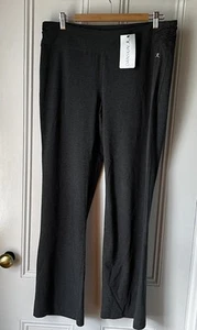Danskin Womens Shirred Waistband Bootleg Pants Yoga Activewear Leggings Grey XL - Picture 1 of 14