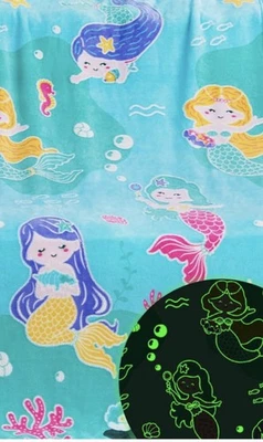 Manta de felpa suave Mermaid Brilla en la oscuridad 50"x60" Foto 1 de 4