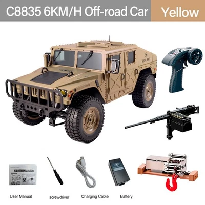JJRC C8835 Jeep 2.4G 4WD 6KM/H 50M Diatance Winch Weapon Off-Road RC Crawler Car - Image 1 of 4