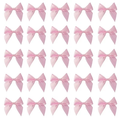 Mini lazos de cinta de satén rosa 30 piezas adhesivo para manualidades álbumes de recortes hágalo usted mismo Foto 1 de 4