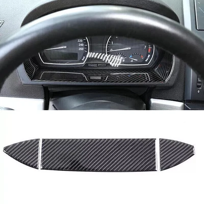 Para BMW X3 E83 2006-2010 Consola central de fibra de carbono real Panel de instrumentos Borde Foto 1 de 4