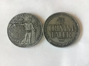 2 X AOK TRIMM TALER MEDAILLEN 1979 + 1980 CU-NI JE CA. 21,8 GRAMM - Bild 1 von 2