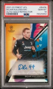 2021-22 Topps Finest UCL Dejan Kulusevski Gold Refrator Auto /50 PSA 10 POP 1 - Picture 1 of 2