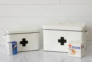 Audrey’s | Vintage Decorative Enameled Nesting First Aid Boxes | Swiss Cross - Picture 1 of 1