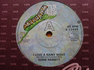 Eddie Rabbitt I Love A Rainy Night/Short Road To Love 7" 1980 American Country - Picture 1 of 4