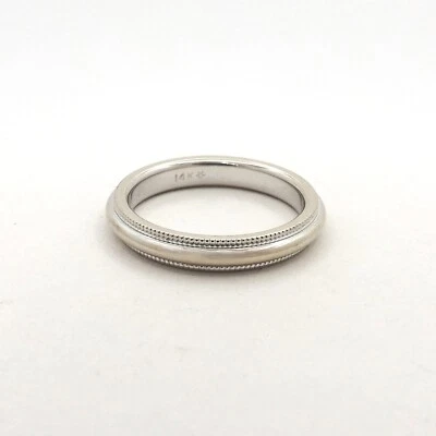 Alianza de Boda Milgrain Oro Blanco 14k Talla 5 3mm Ajuste Cómodo Nueva Foto 1 de 4