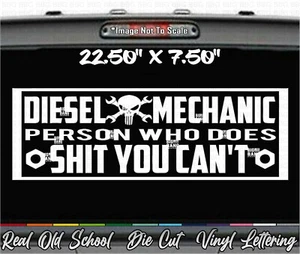 DIESEL MECHANIC Vinyl Decal Sticker Bulldozer Crane Heavy Equipment Badass Skull - Bild 1 von 4