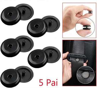 5 Pair Car Seat Belt Stopper Spacing Limit Buckle Clip Retainer Stop Button - Imagen 1 de 4