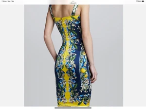 Dolce Gabbana Majolica Tile & Lemon Print Pure Silk Dress - Picture 1 of 21