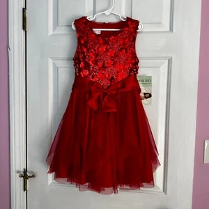 Bonnie Jean Girls Sequin Red Dress Size 8 NWT - Picture 1 of 5
