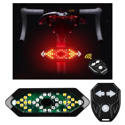 MTB Bicycle Bike Rear LED Tail Light Warning Turn Signal w/Remote Control - Image 1 of 4