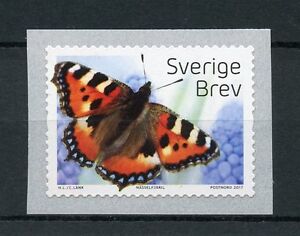Sweden 2017 MNH Butterflies 1v S/A Coil Insects Butterfly Stamps 