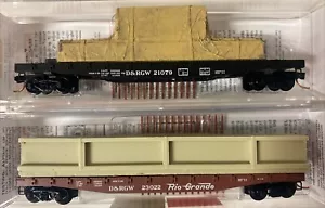 N Scale MTL 50’ Flat Car W/ Loads Runner 2-pack Set D&RGW Denver Rio Grande - Picture 1 of 2