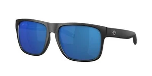 Costa Spearo XL Sunglasses, Matte Black Frame, Blue Mirror Plastic Lens - Picture 1 of 4