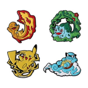 Lote de 4 broches coleccionables de colección de insignias de dibujos animados de metal con pines esmaltados de anime - Imagen 1 de 11