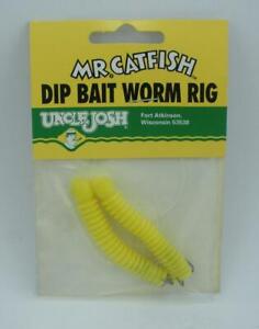 Uncle Josh MRCW-Y Mr. Catfish Worm Rig # 8 Treble Hook 12" Leader Yellow